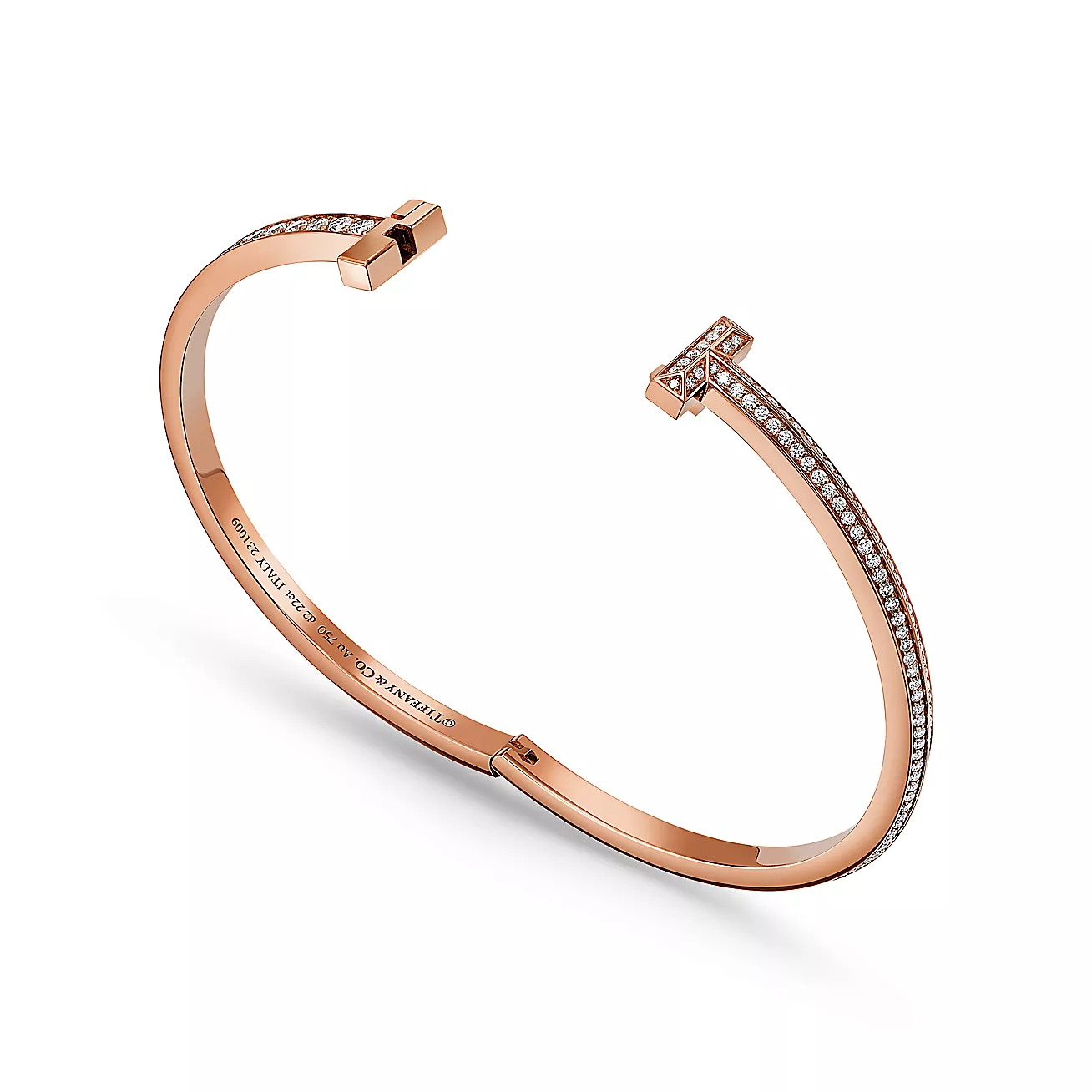 Tiffany T T1 Narrow Pavé Diamond Hinged Bangle (1:1 replica)