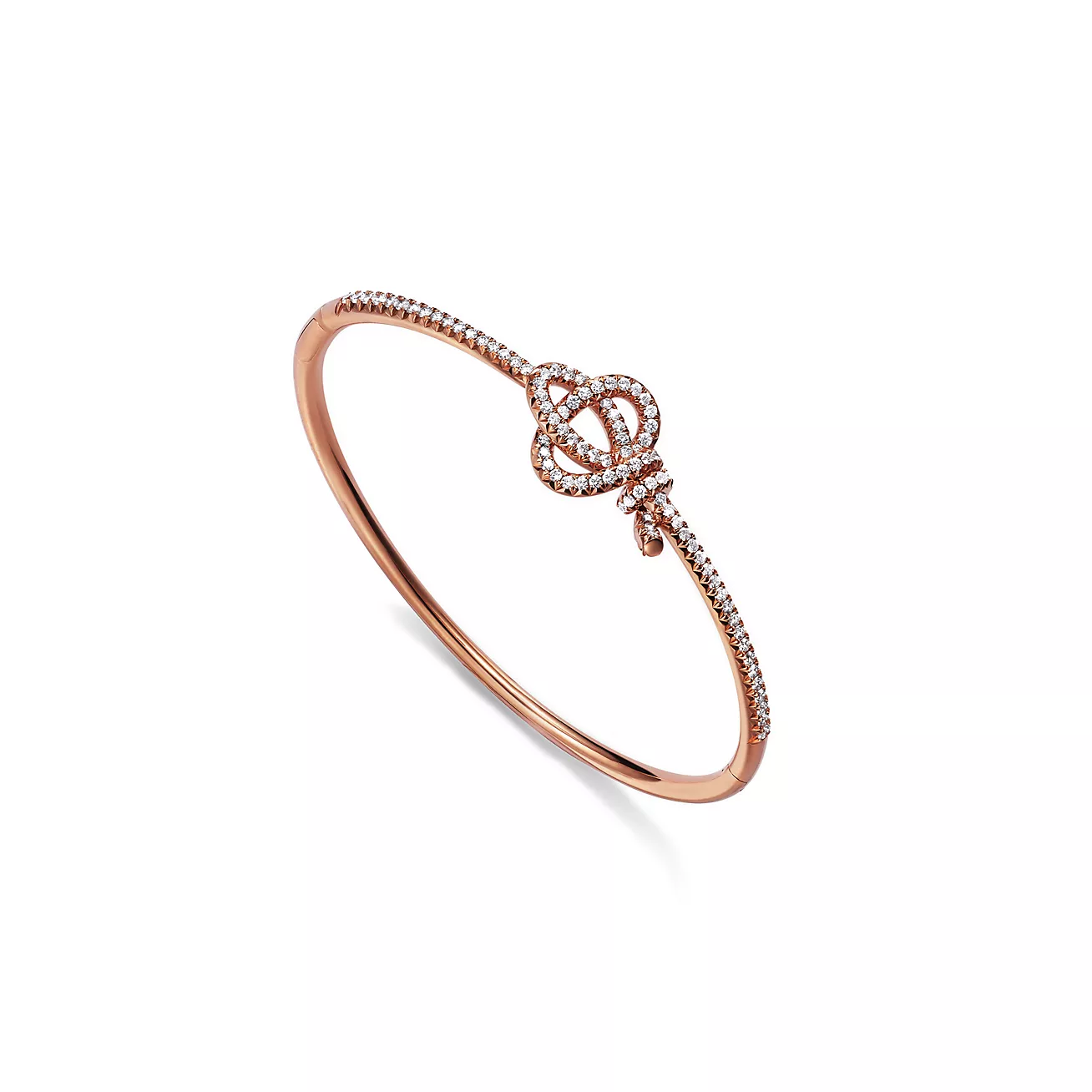 Tiffany Knot Hinged Bracelet in Rose Gold with Diamonds (1:1 replica)