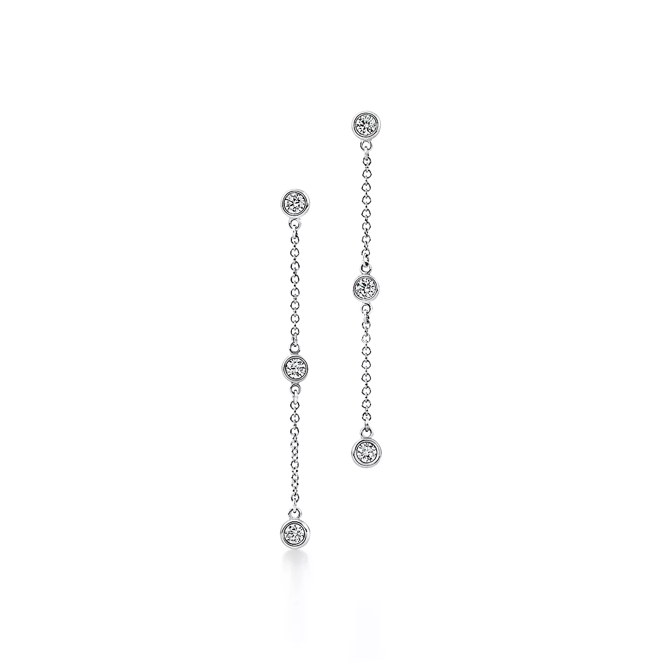 Tiffany Elsa Peretti® Diamonds by the Yard® Drop Earrings in Platinum (1:1 replica)