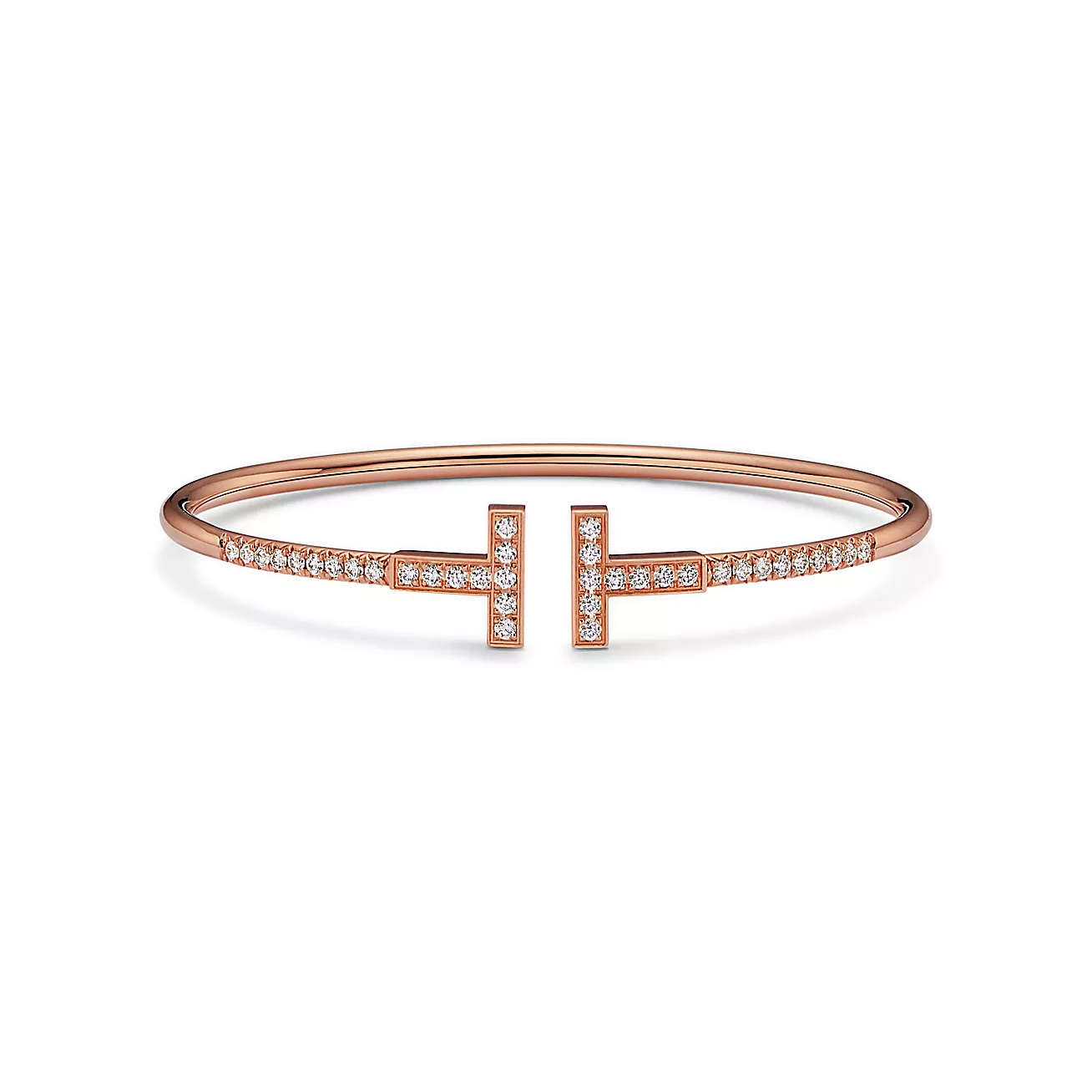 Tiffany T Pavé Diamond Wire Bangle (1:1 replica)