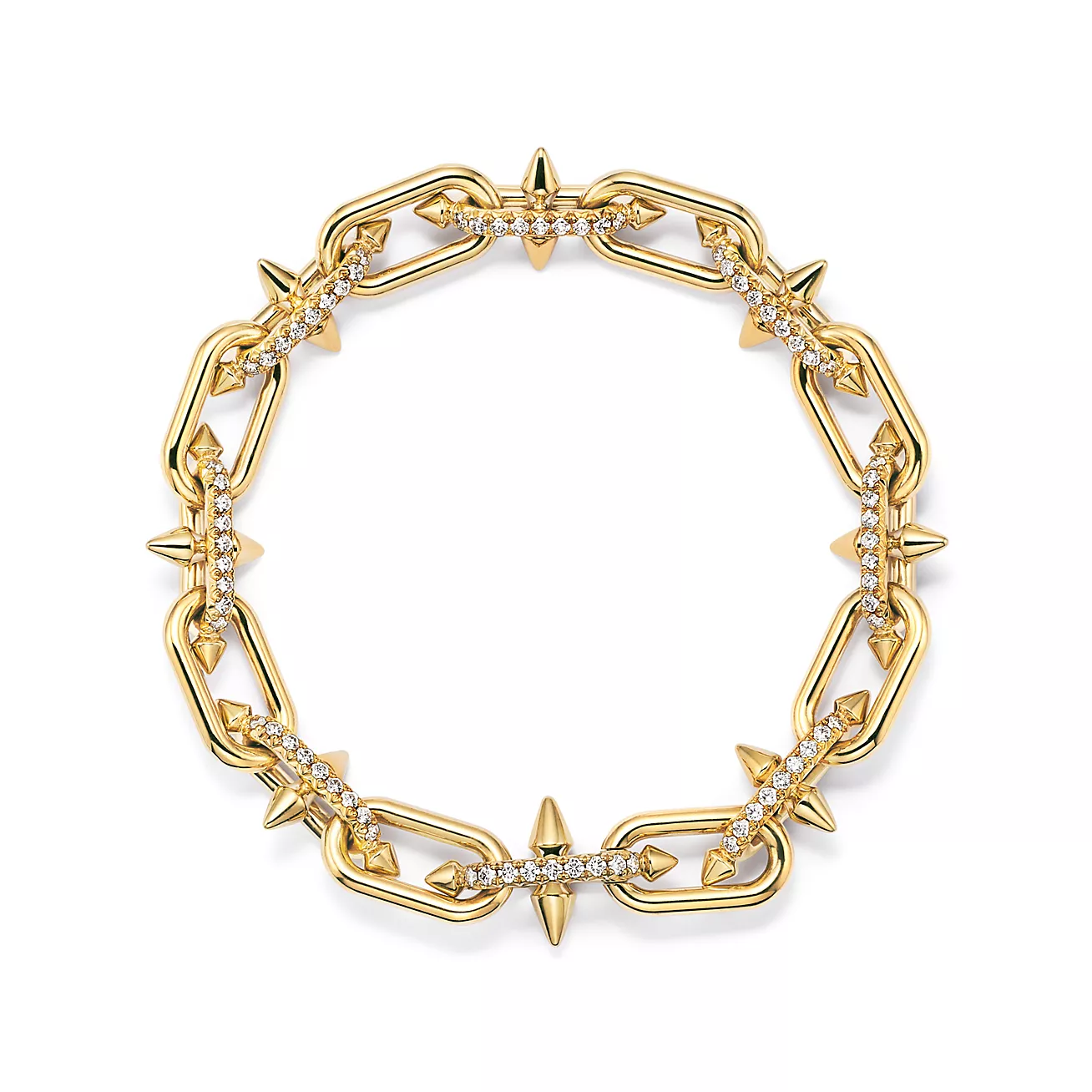 Tiffany Titan by Pharrell Williams Link Bracelet in Gold with Diamonds (1:1 replica)