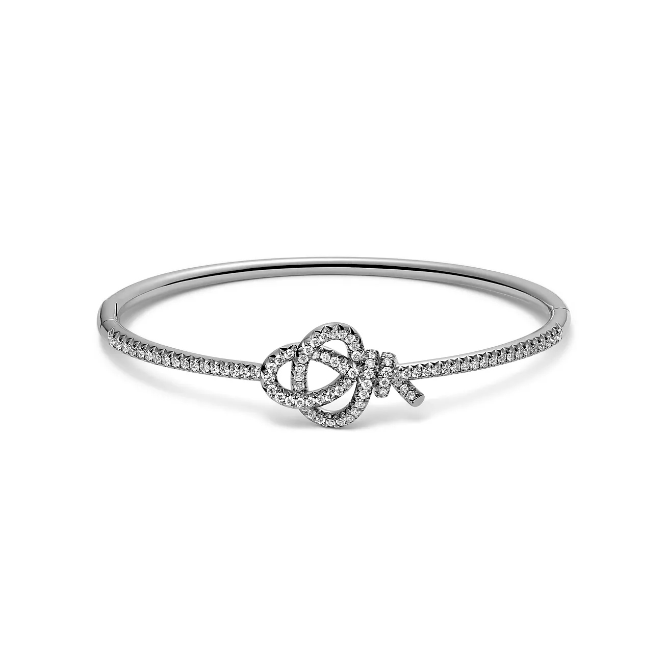 Tiffany Knot Hinged Bracelet in Platinum with Diamonds (1:1 replica)