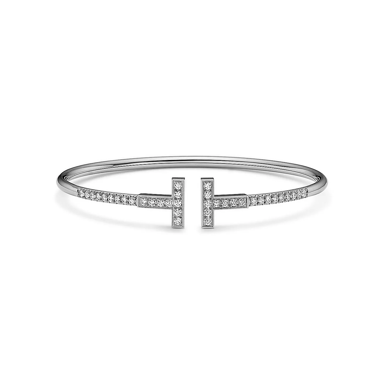 Tiffany T Pavé Diamond Wire Bangle (1:1 replica)