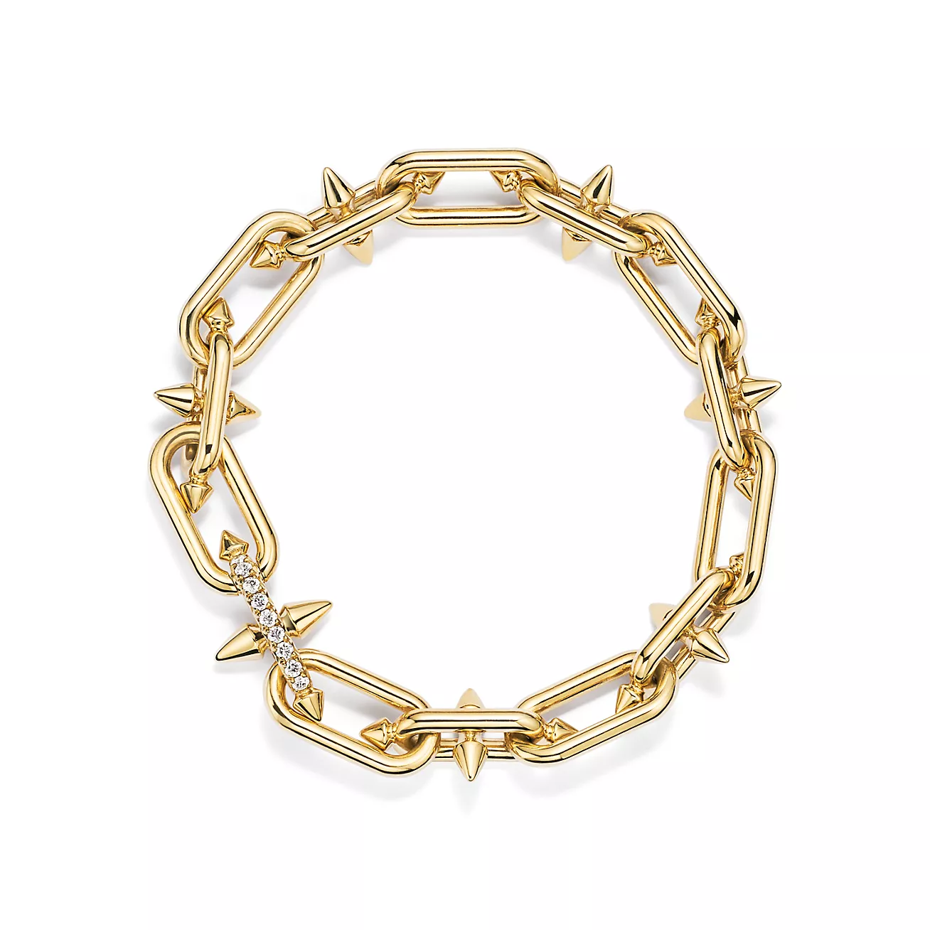 Tiffany Titan by Pharrell Williams Clasp Bracelet in Gold with Diamonds (1:1 replica)