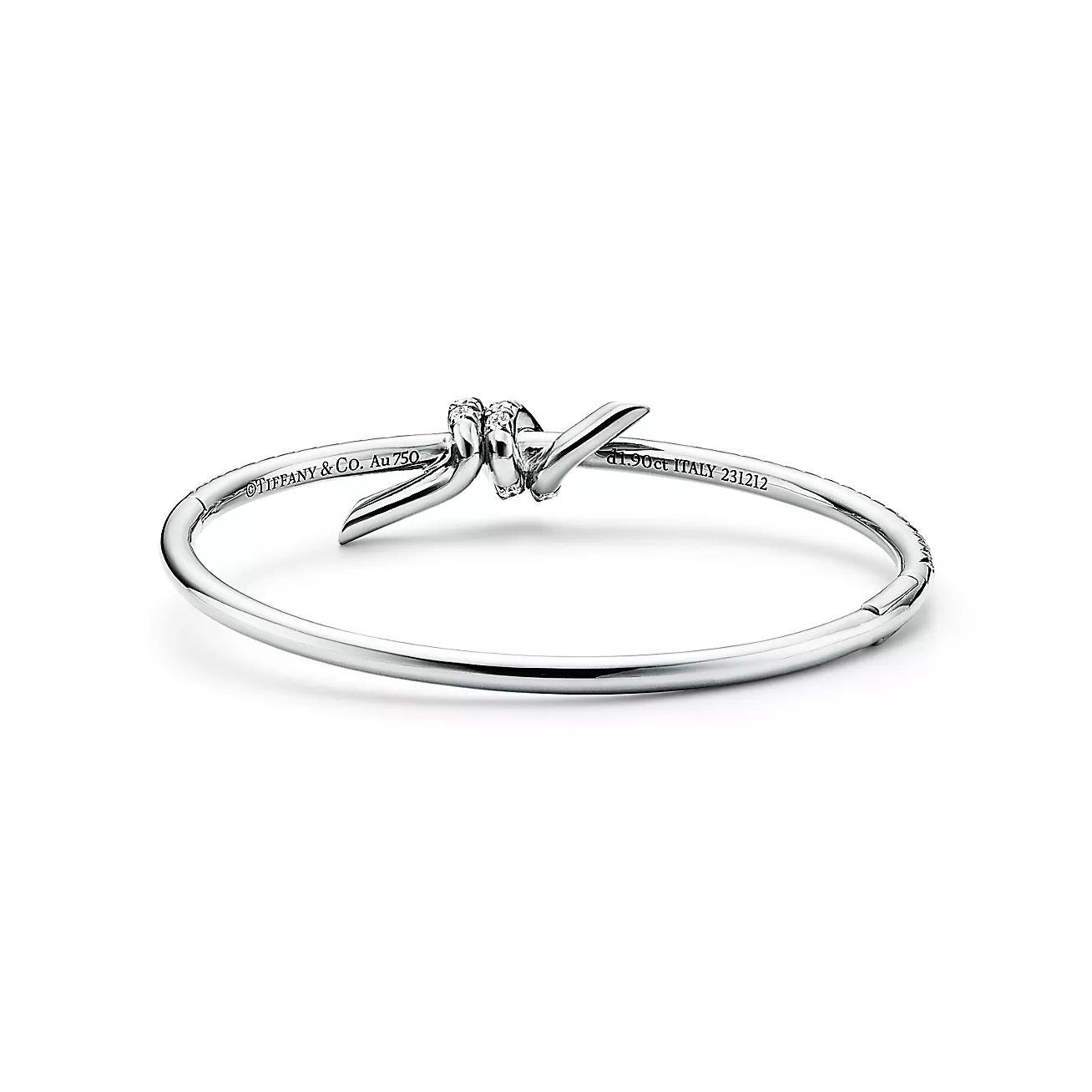 Tiffany Knot Bangle in White Gold with Diamonds (1:1 replica)