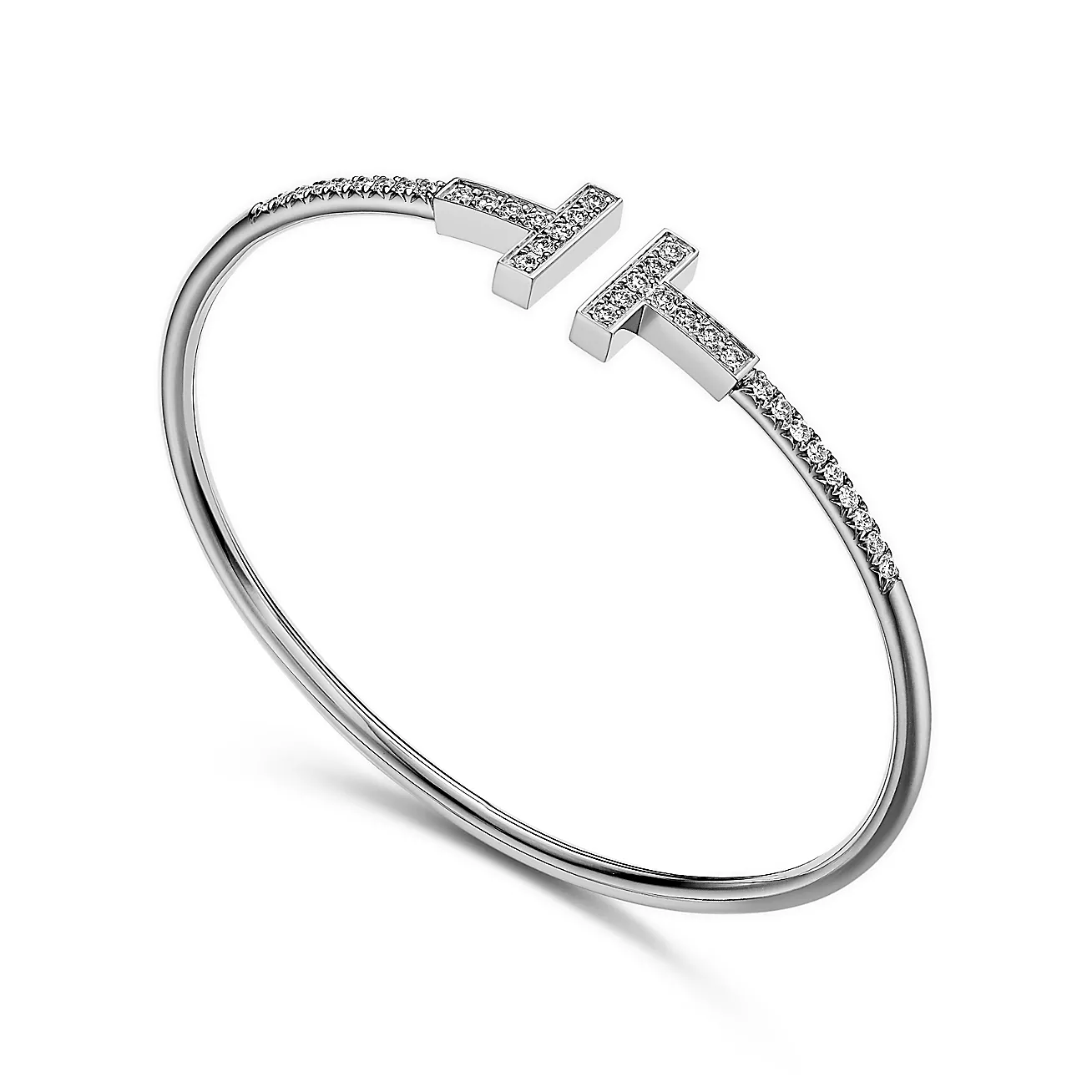 Tiffany T Pavé Diamond Wire Bangle (1:1 replica)