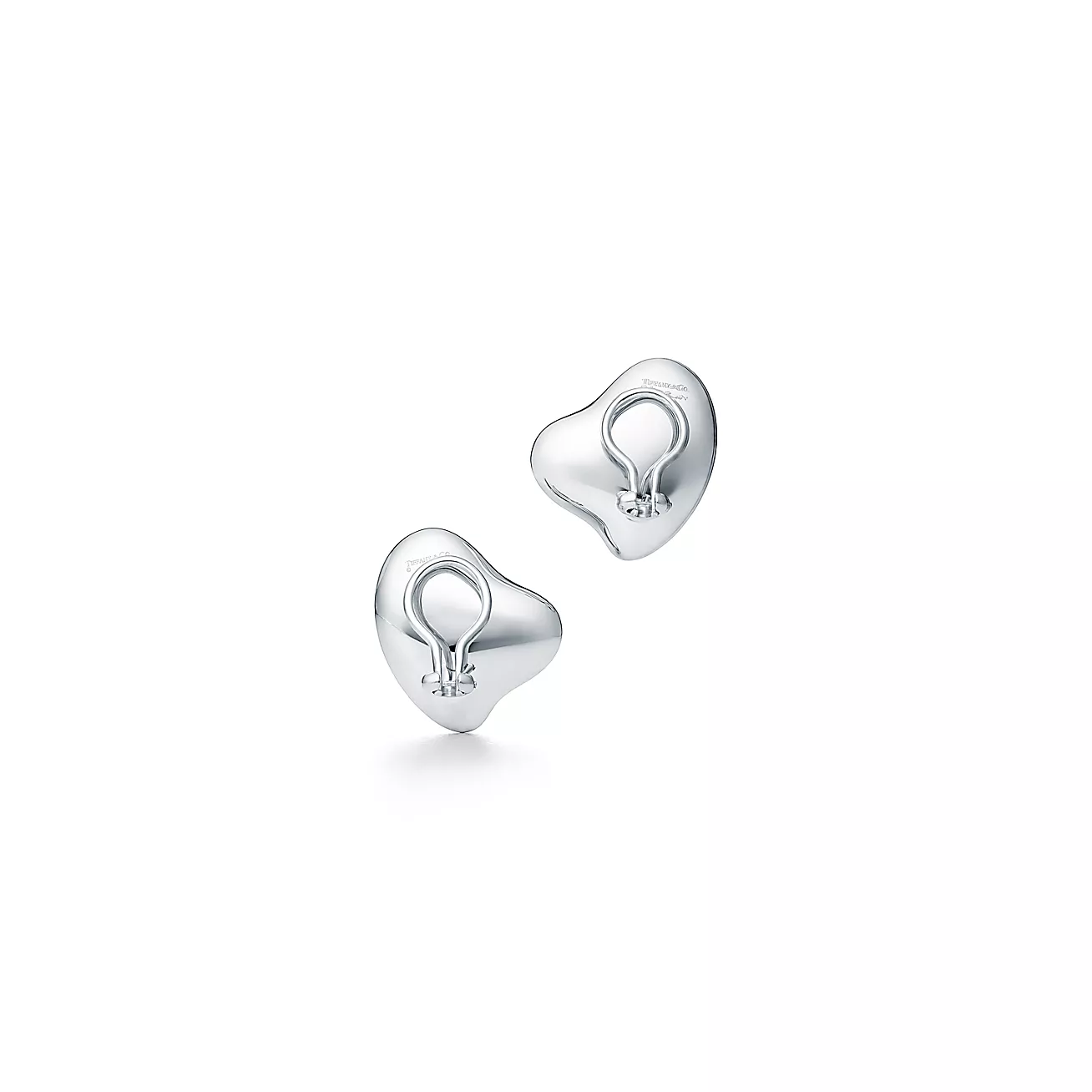 Tiffany Elsa Peretti® Full Heart Ear Clips in Sterling Silver (1:1 replica)