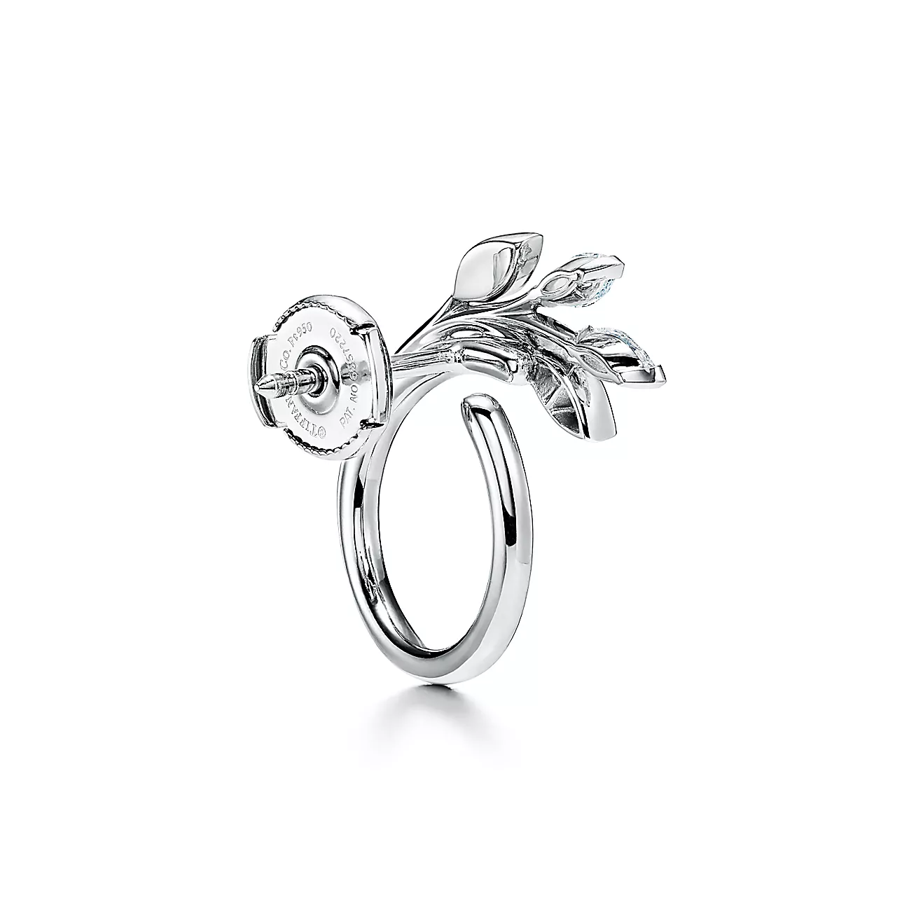 Tiffany Victoria® Diamond Vine Circle Earrings in Platinum (1:1 replica)