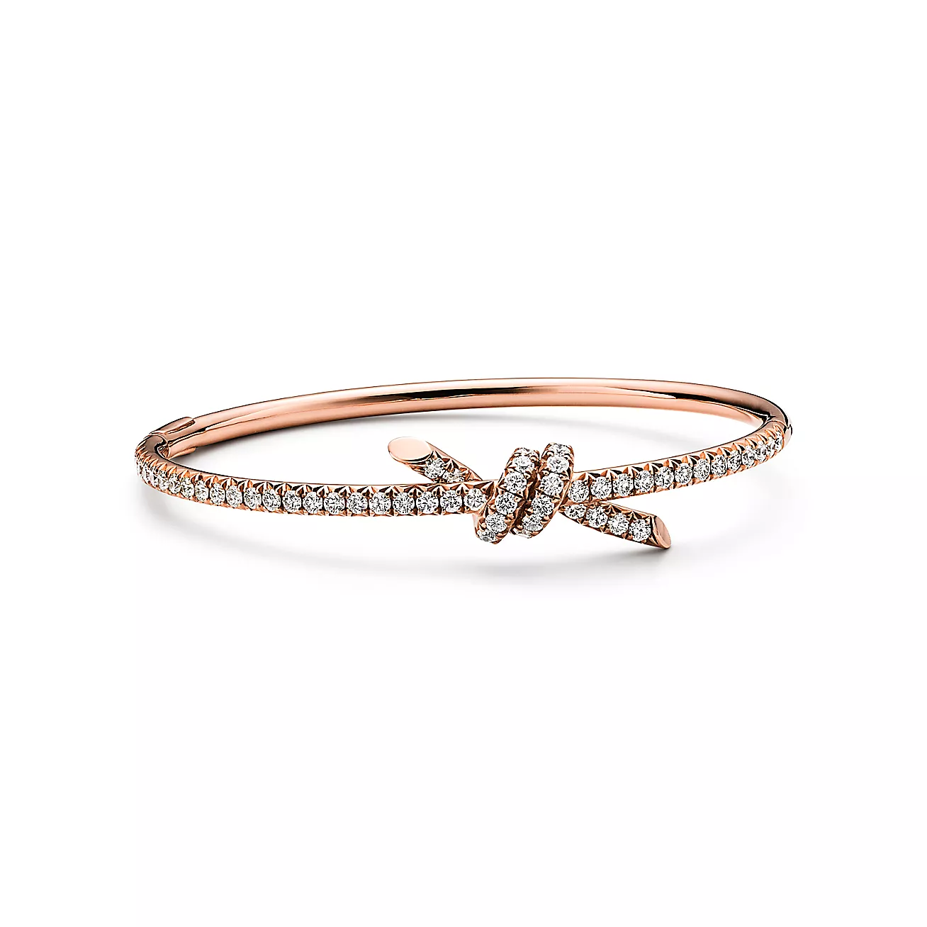 Tiffany Knot Bangle in Rose Gold with Diamonds (1:1 replica)