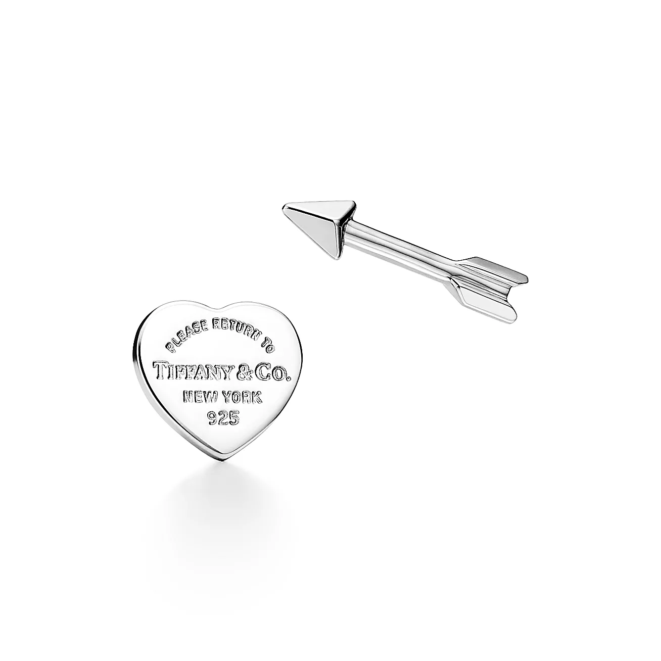 Return to Tiffany® Lovestruck Heart Tag & Arrow Earrings in Sterling Silver (1:1 replica)