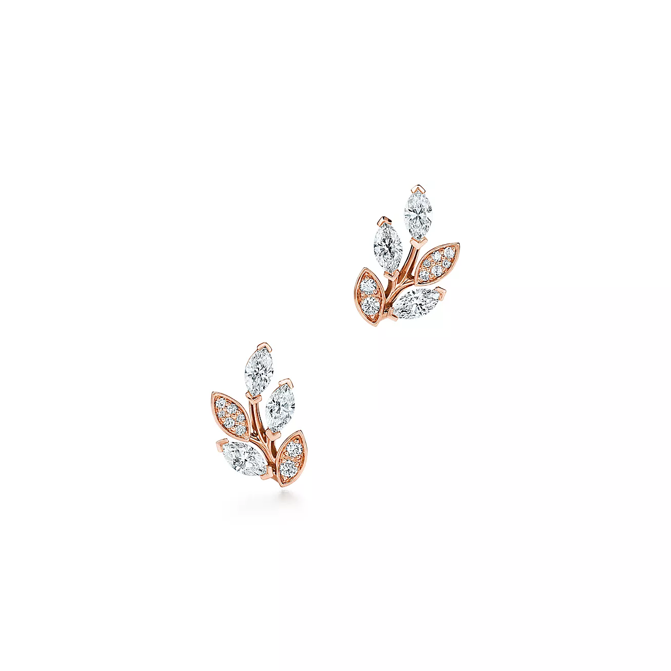 Tiffany Victoria® Diamond Vine Earrings in 18k Rose Gold (1:1 replica)