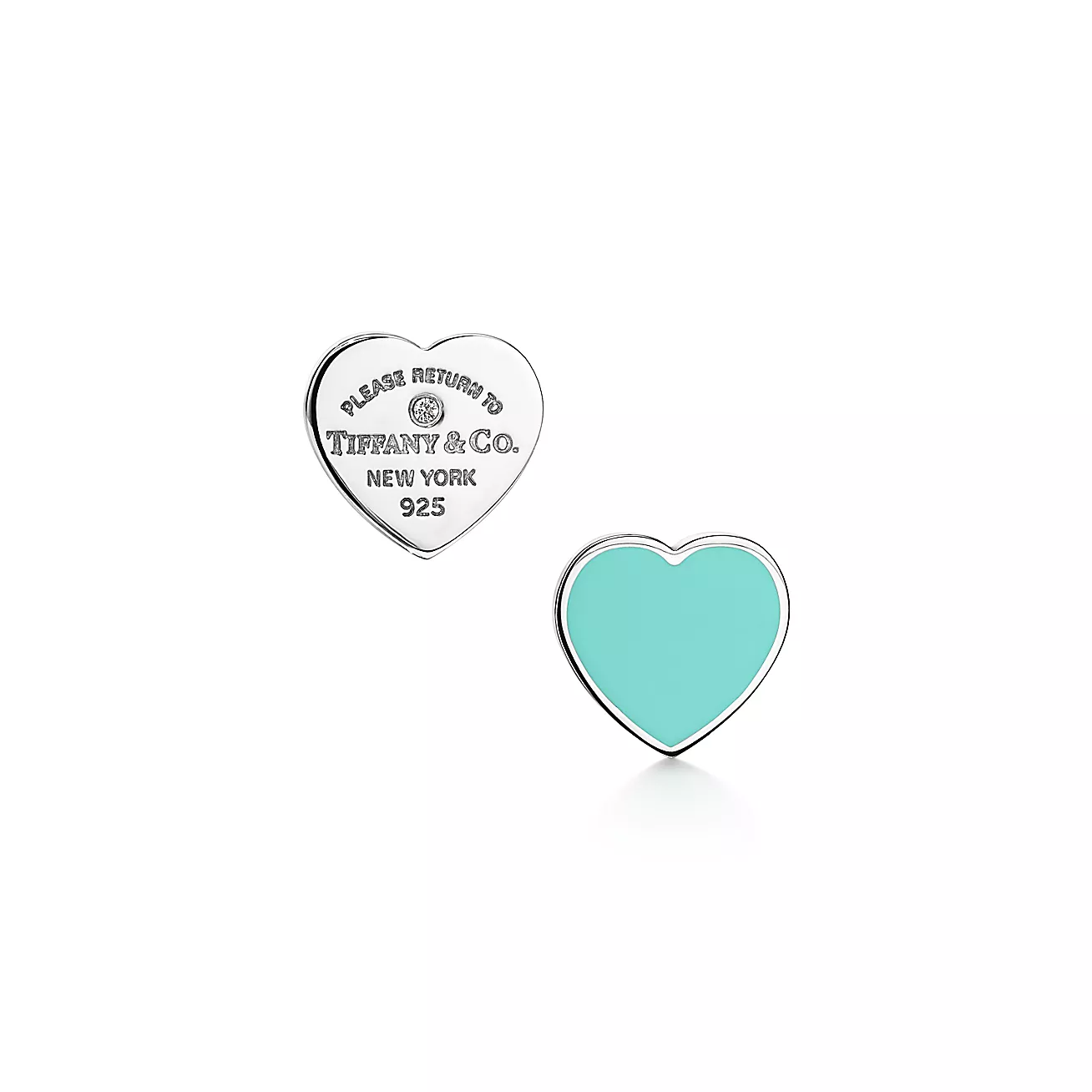 Return to Tiffany® Earrings in Silver with Tiffany Blue® and a Diamond, Mini (1:1 replica)