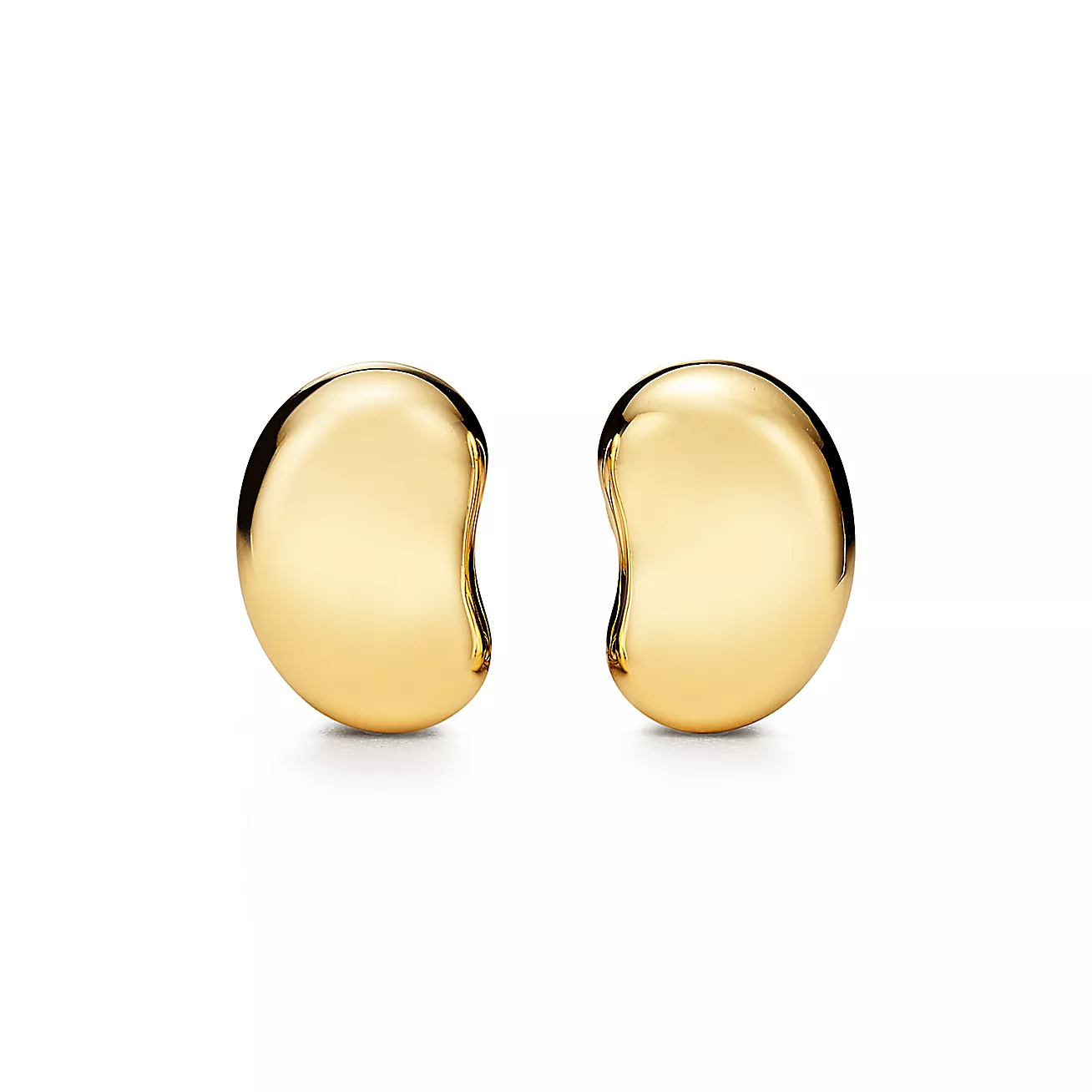 Tiffany Elsa Peretti® Bean® design Ear Clips in Yellow Gold, 20 mm (1:1 replica)