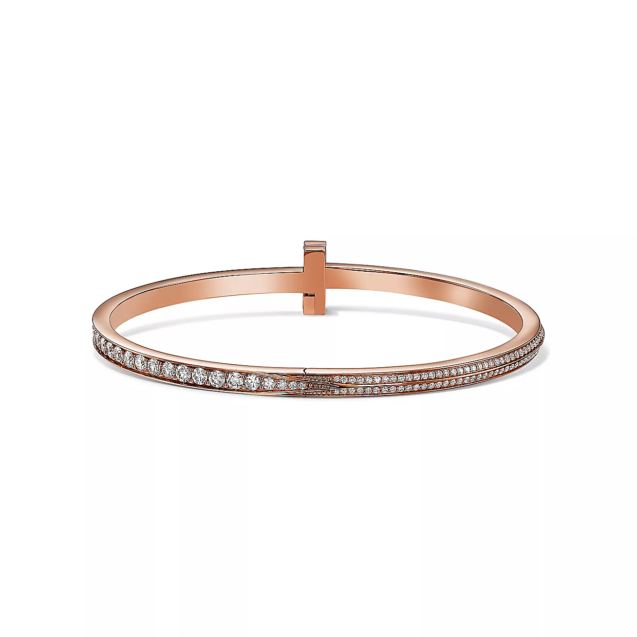 Tiffany T T1 Narrow Pavé Diamond Hinged Bangle (1:1 replica)