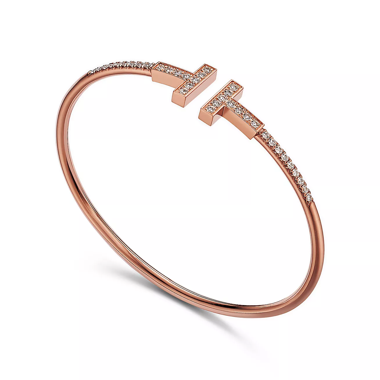 Tiffany T Pavé Diamond Wire Bangle (1:1 replica)