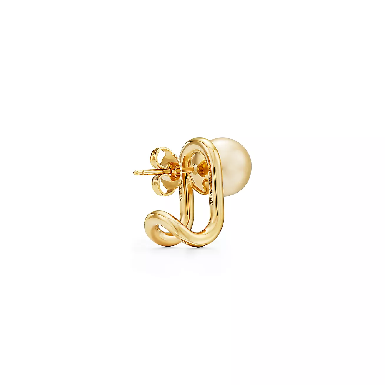 Tiffany HardWear South Sea Golden Pearl Earrings in 18k Gold (1:1 replica)