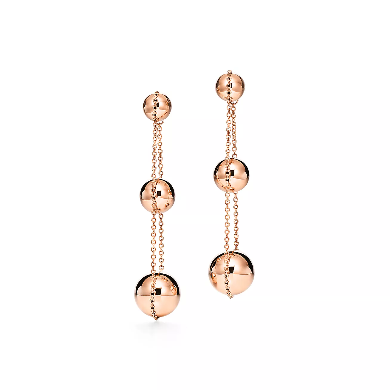 Tiffany HardWear Triple Drop Earrings in Rose Gold (1:1 replica)