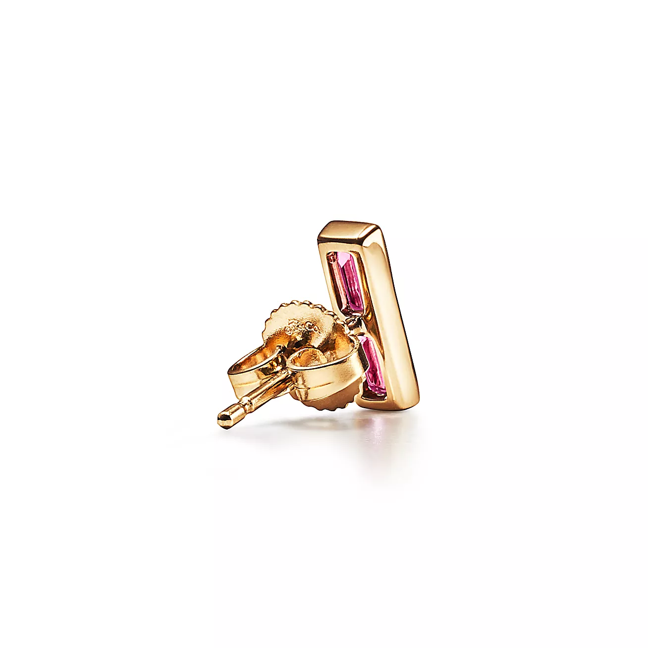 Tiffany Paloma's Studio Bar Earrings in 18k Gold with Baguette Rubellites (1:1 replica)