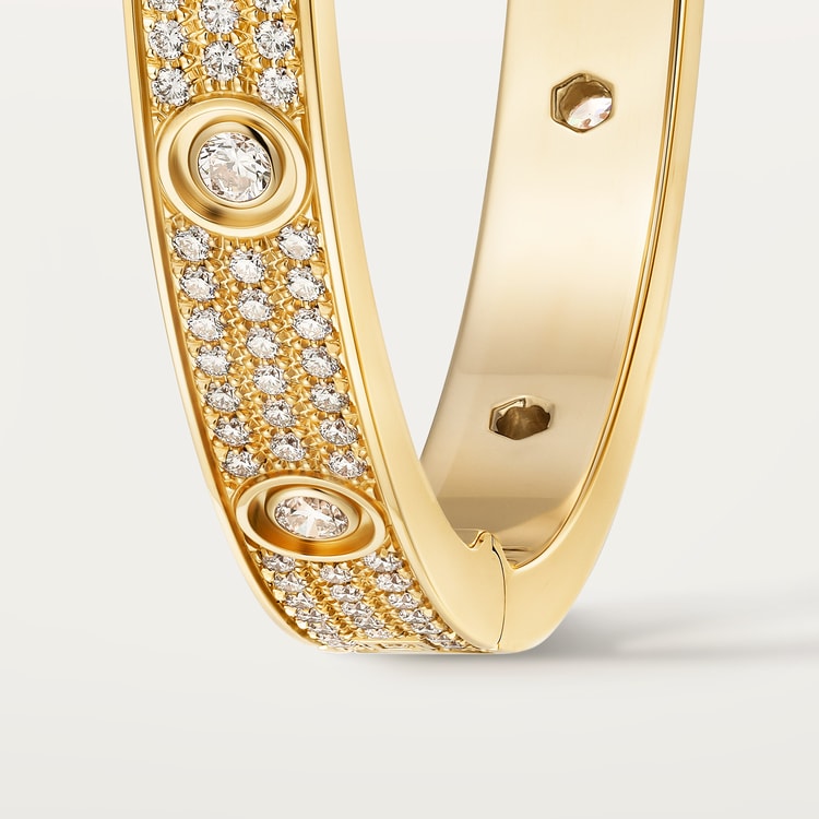 Top 1:1 replica Cartier Replicate LOVE bracelet, classic model, paved, 12 diamonds(1:1 replica)