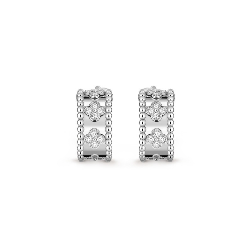 Replicate Perlée clovers hoop earrings(1:1 replica)