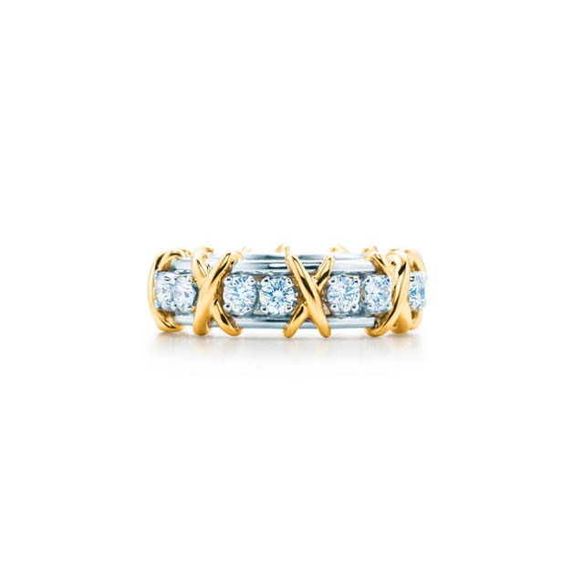 Sixteen Stone by Tiffany Ring in Yellow Gold and Platinum with Diamonds (1:1 replica)
