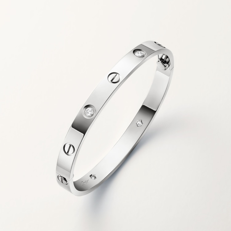 Top 1:1 replica Cartier Replicate LOVE bracelet, classic model, 4 diamonds(1:1 replica)