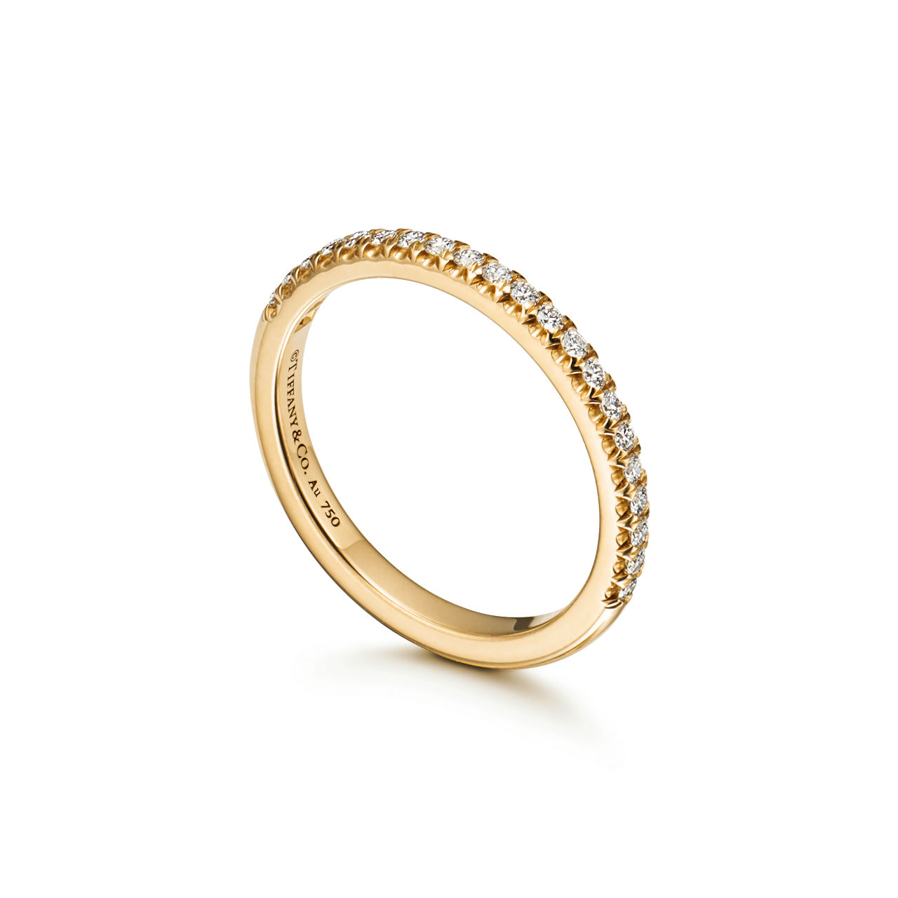 Tiffany Soleste® Half Eternity Ring in Yellow Gold with Diamonds (1:1 replica)