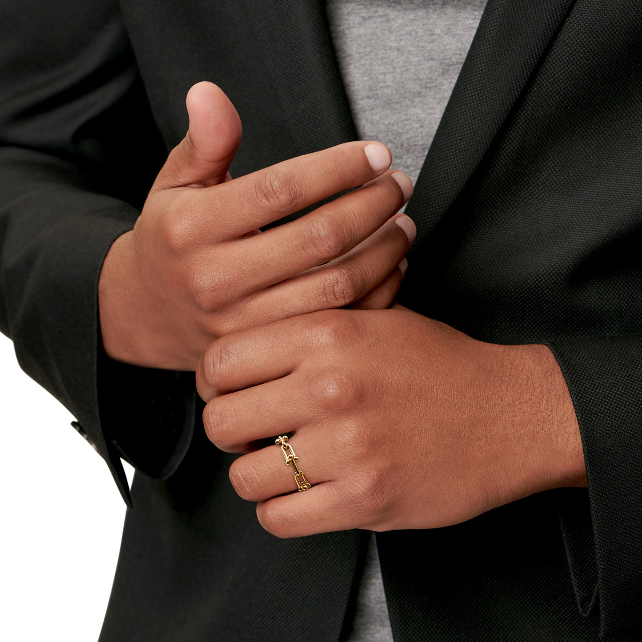 Tiffany HardWear Micro Link Ring in Yellow Gold (1:1 replica)