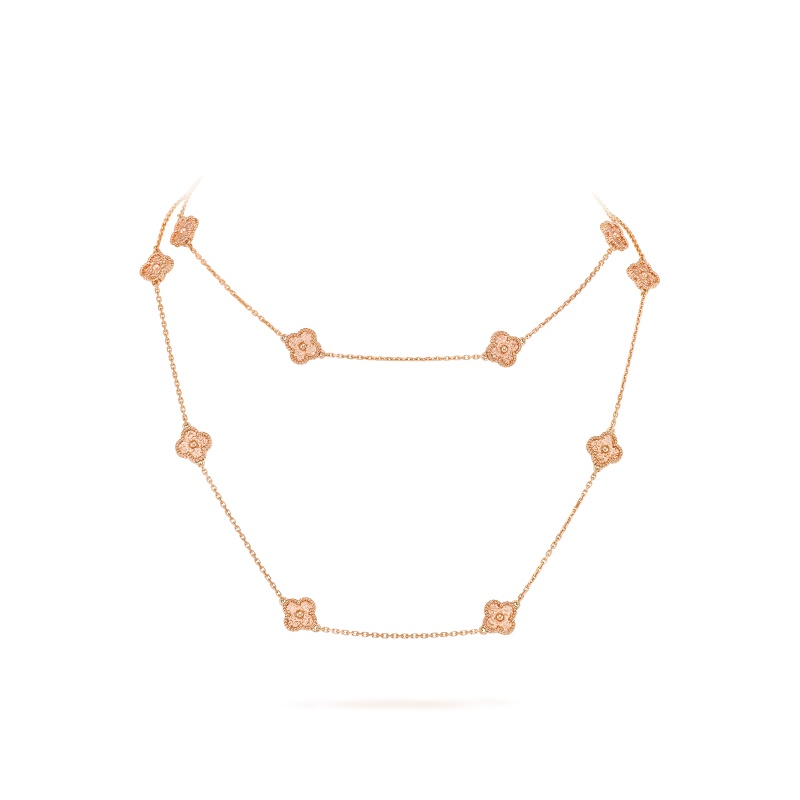 Replicate Sweet Alhambra long necklace, 16 motifs(1:1 replica)