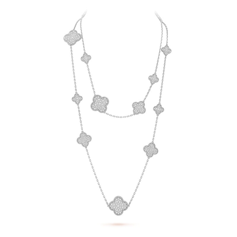 Replicate Magic Alhambra long necklace, 16 motifs(1:1 replica)
