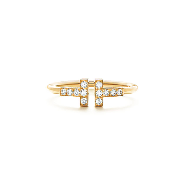 Tiffany T Diamond Wire Ring in Yellow Gold (1:1 replica)