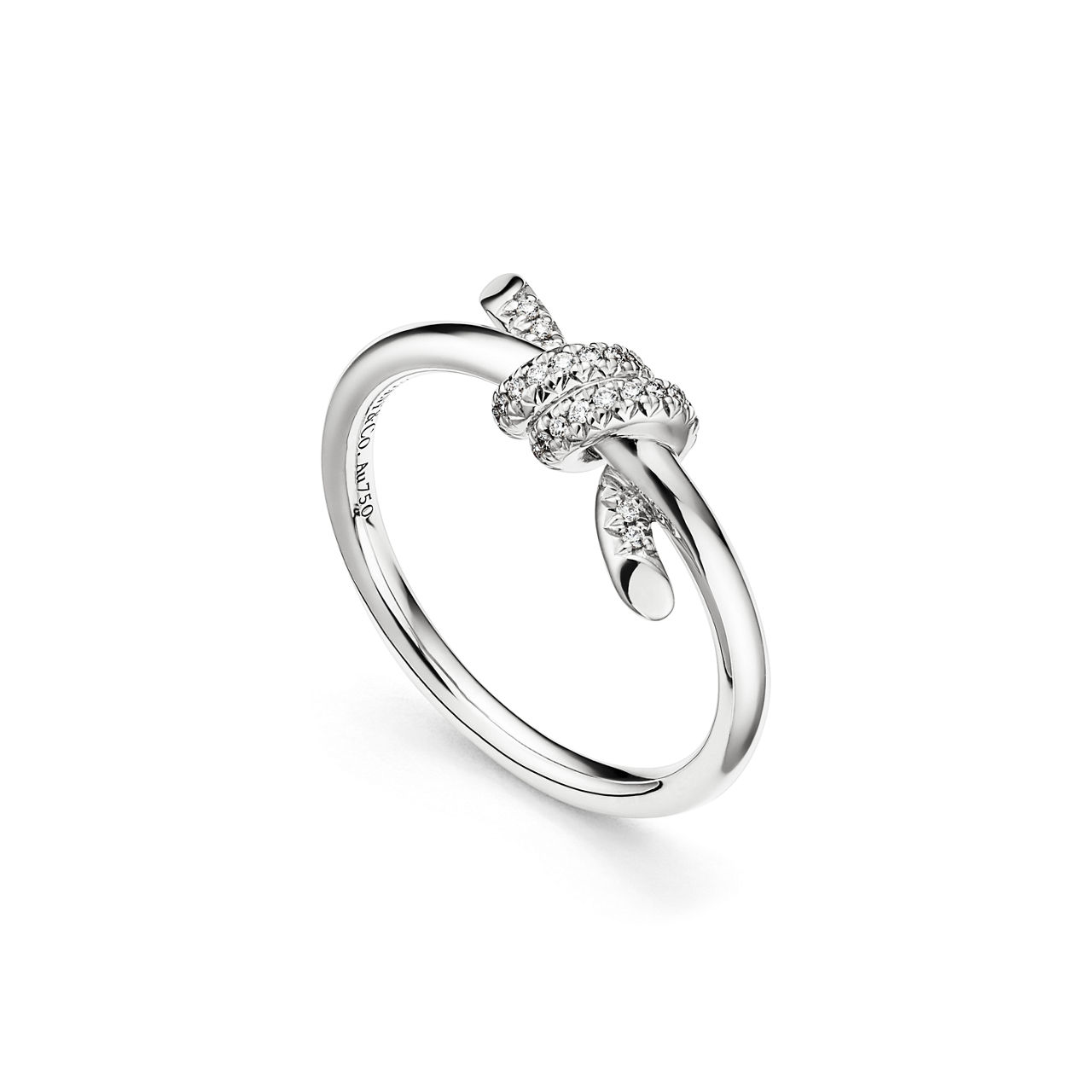 Tiffany Knot Ring in White Gold with Diamonds (1:1 replica)