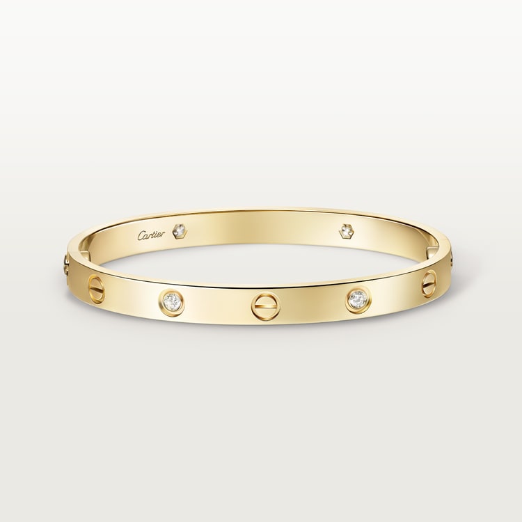Top 1:1 replica Cartier Replicate LOVE bracelet, classic model, 4 diamonds(1:1 replica)