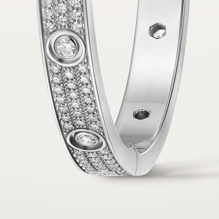 Top 1:1 replica Cartier Replicate LOVE bracelet, classic model, paved, 12 diamonds(1:1 replica)