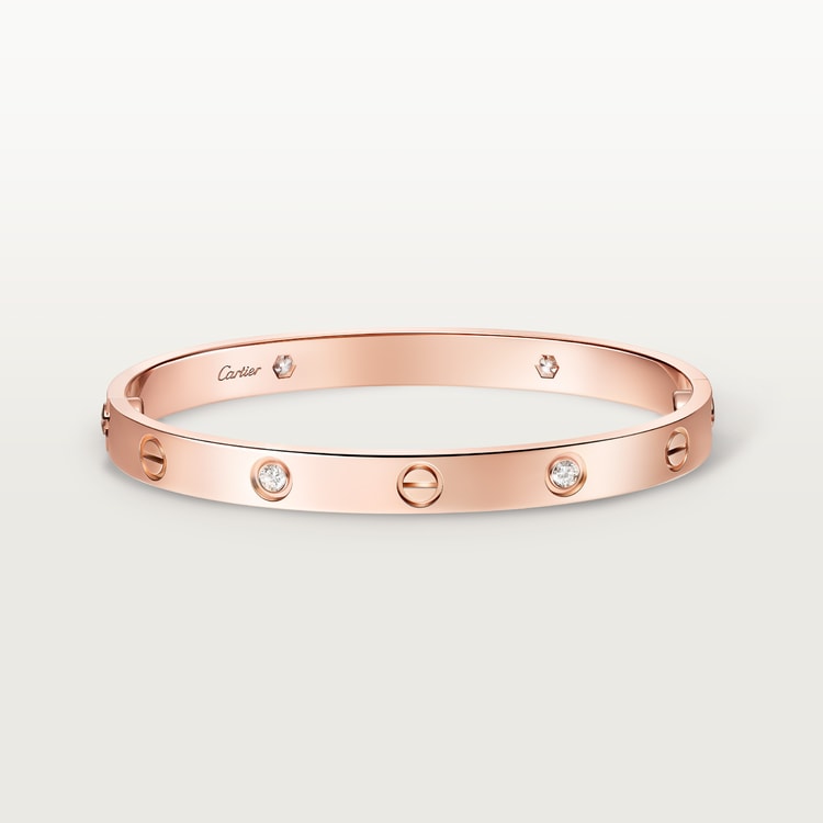 Top 1:1 replica Cartier Replicate LOVE bracelet, classic model, 4 diamonds(1:1 replica)