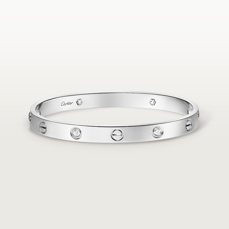 Top 1:1 replica Cartier Replicate LOVE bracelet, classic model, 4 diamonds(1:1 replica)