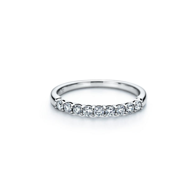 Tiffany Forever Band Ring in Platinum with a Half-circle of Diamonds, 2.2 mm (1:1 replica)