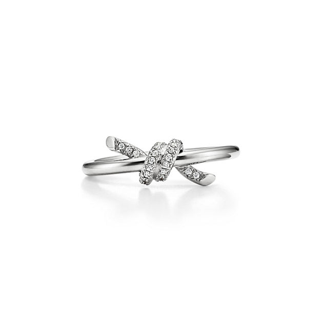 Tiffany Knot Ring in White Gold with Diamonds (1:1 replica)