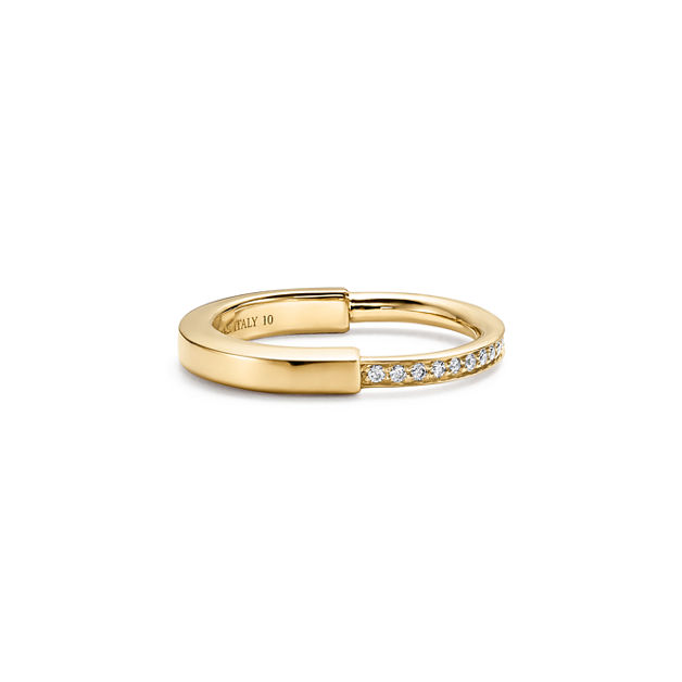 Tiffany Lock Ring in Yellow Gold with Diamonds (1:1 replica)