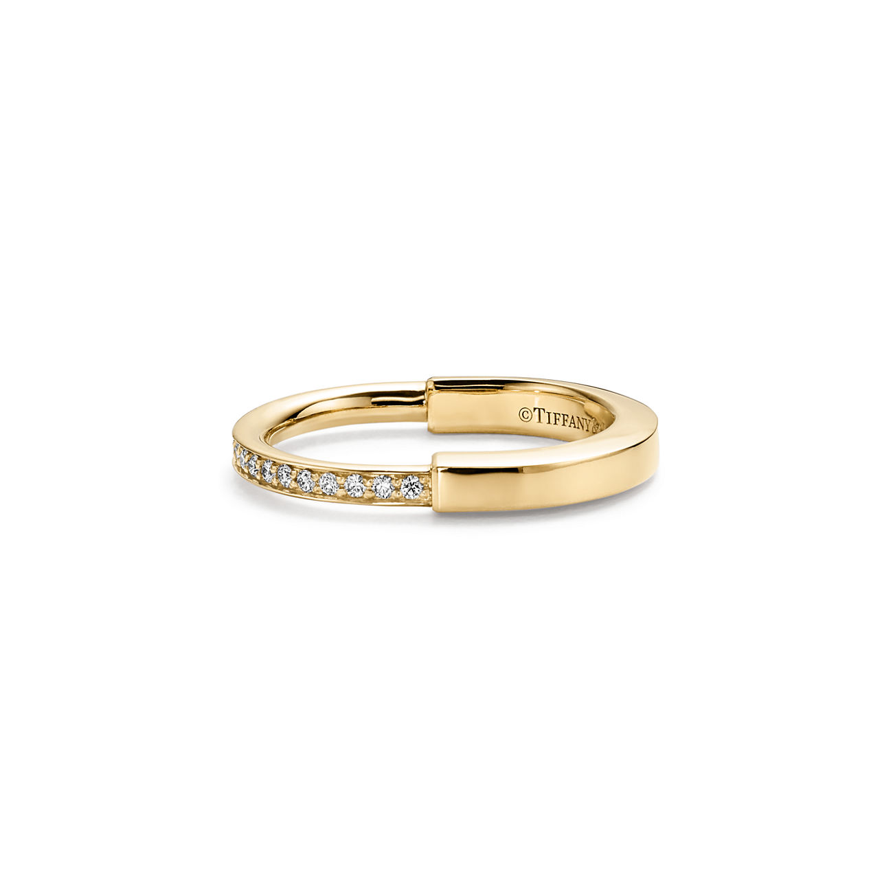 Tiffany Lock Ring in Yellow Gold with Diamonds (1:1 replica)