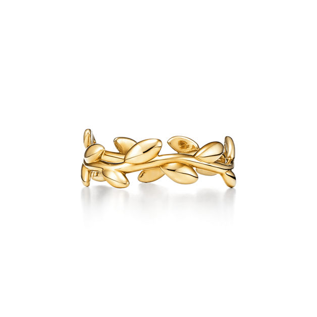 Paloma Picasso® Olive Leaf Band Ring in Yellow Gold, Narrow (1:1 replica)