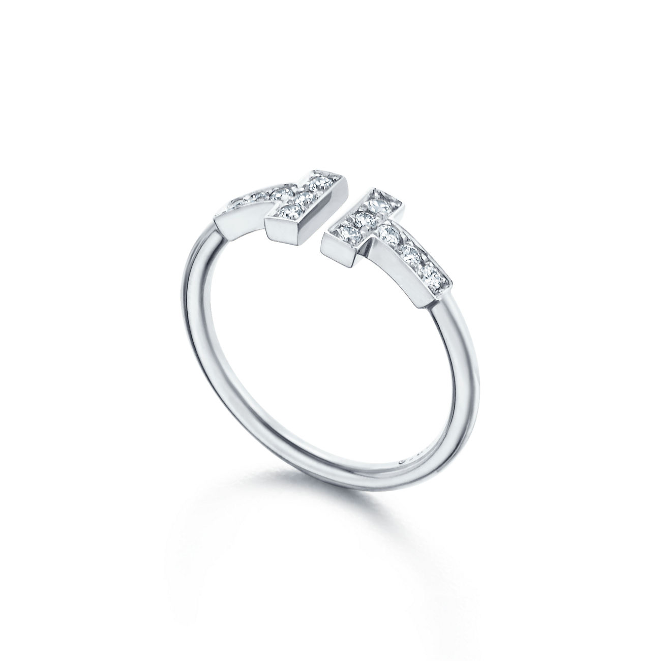 Tiffany T Diamond Wire Ring in White Gold (1:1 replica)