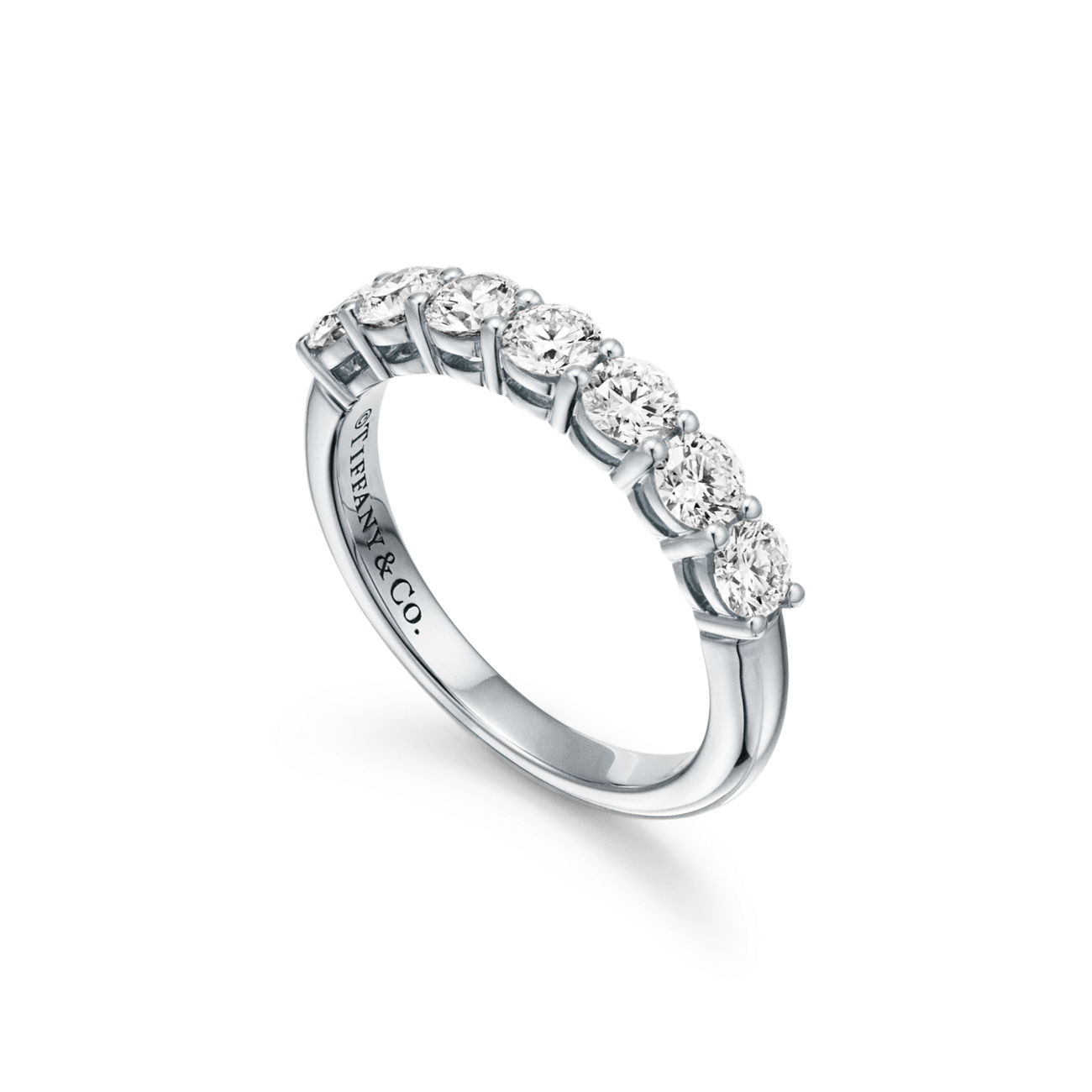 Tiffany Forever Band Ring in Platinum with a Half-circle of Diamonds, 3.5 mm (1:1 replica)