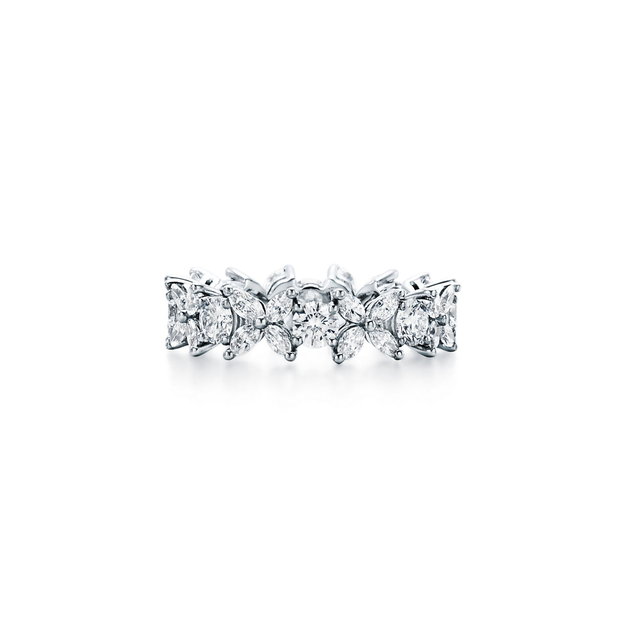 Tiffany Victoria® Alternating Ring in Platinum (1:1 replica)