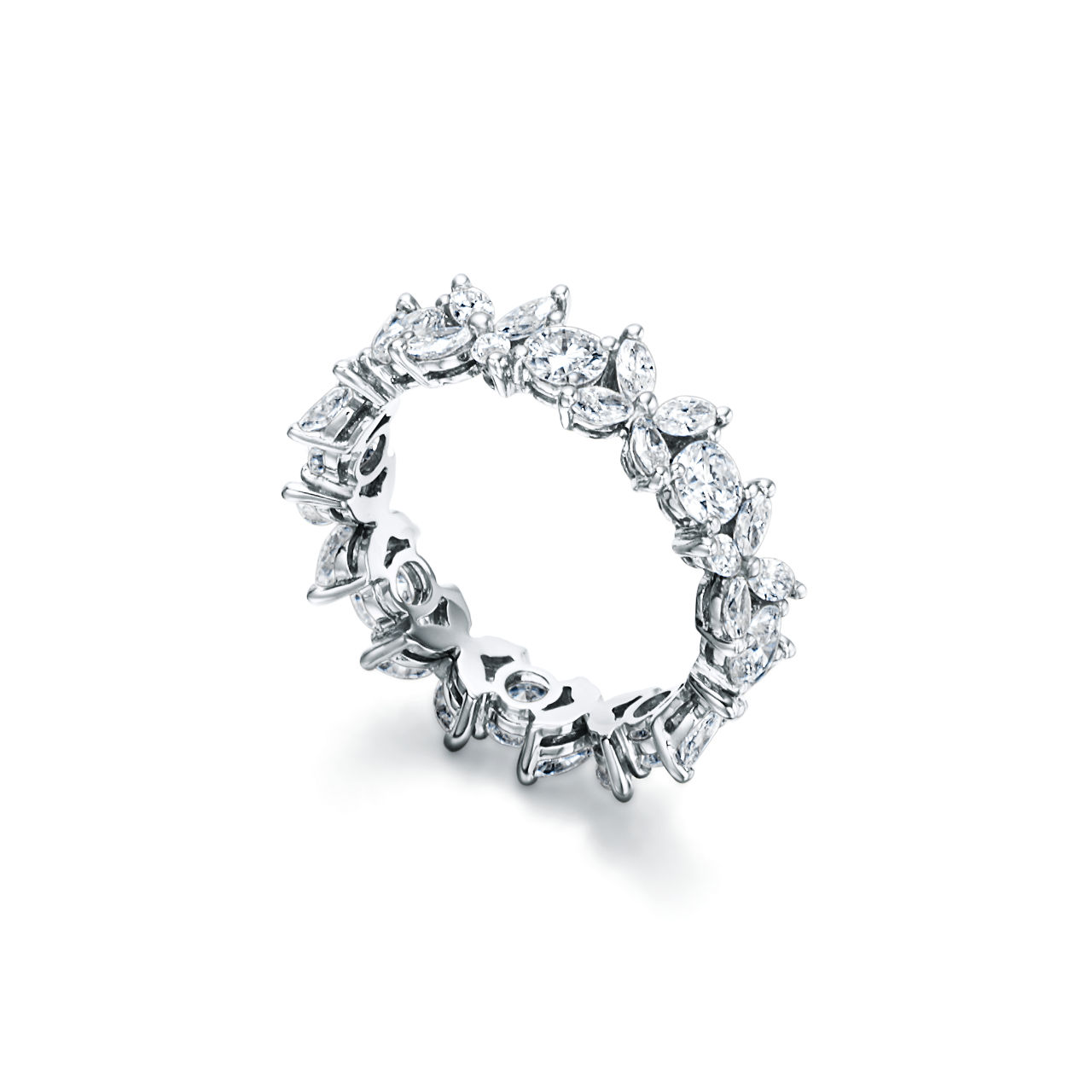 Tiffany Victoria® Alternating Ring in Platinum (1:1 replica)