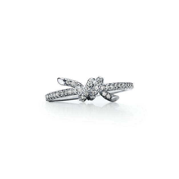 Tiffany Knot Ring in White Gold with Diamonds (1:1 replica)