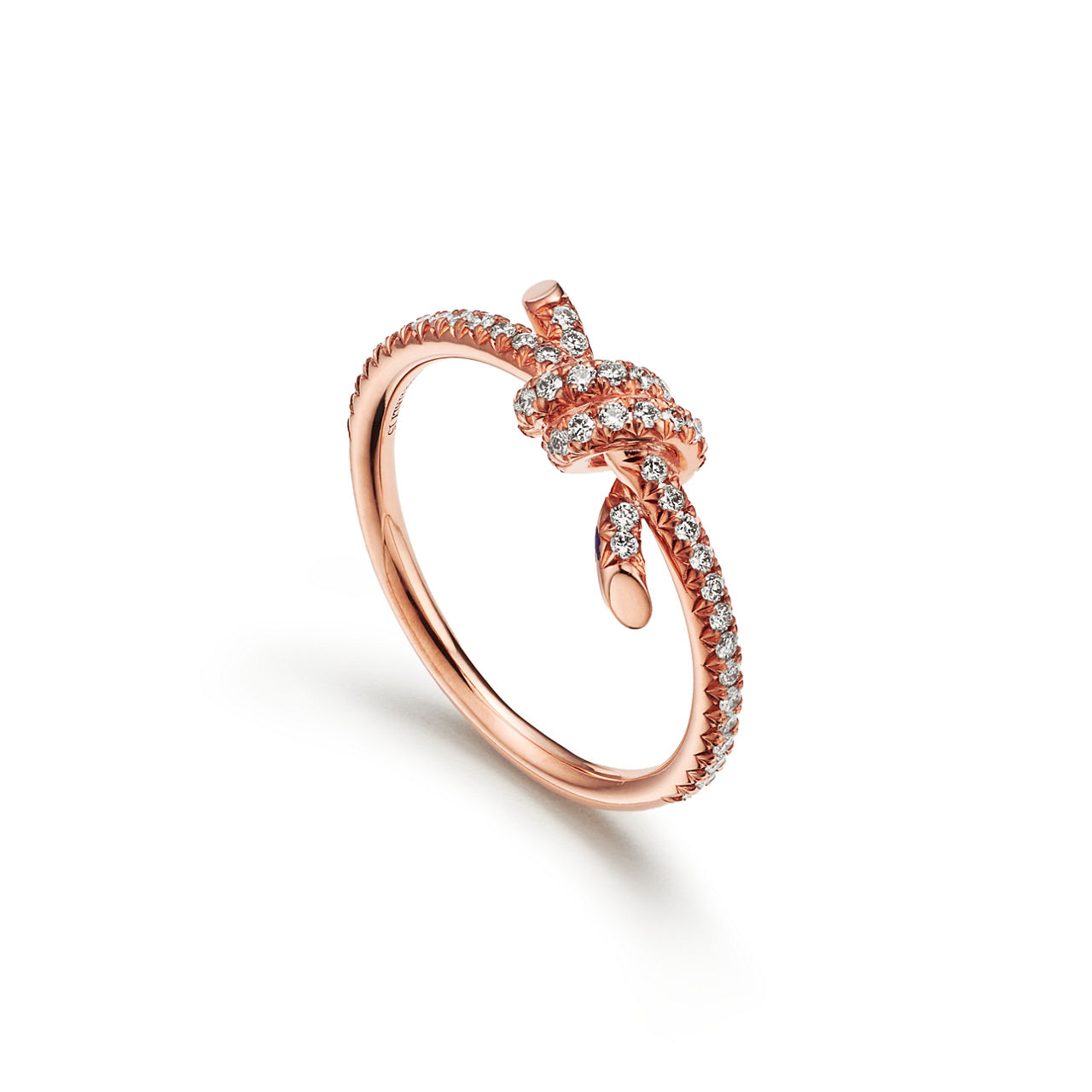 Tiffany Knot Ring in Rose Gold with Diamonds (1:1 replica)