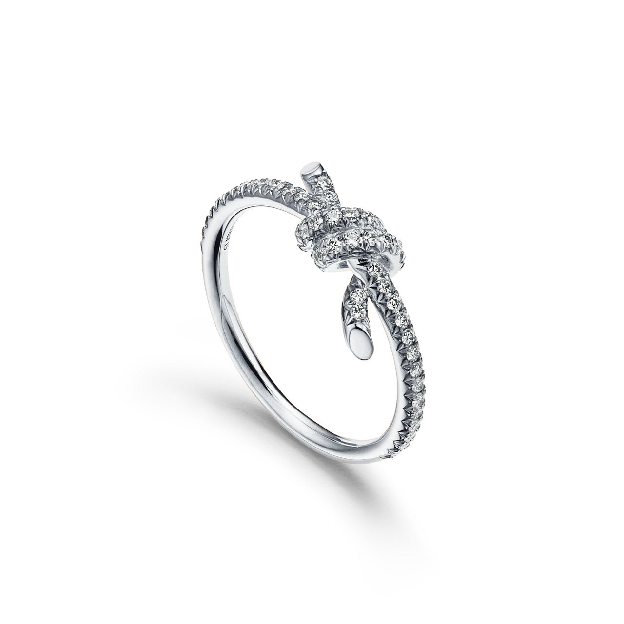 Tiffany Knot Ring in White Gold with Diamonds (1:1 replica)