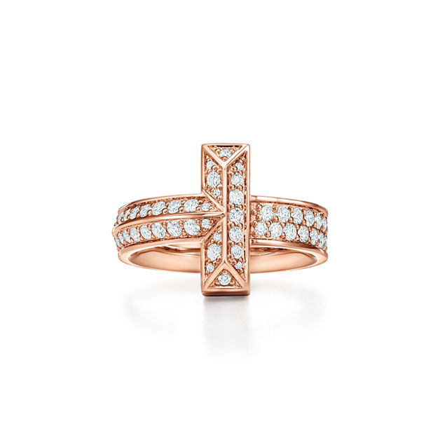 Tiffany T T1 Ring in Rose Gold with Diamonds (1:1 replica)