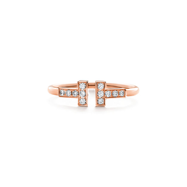 Tiffany T Diamond Wire Ring in Rose Gold (1:1 replica)